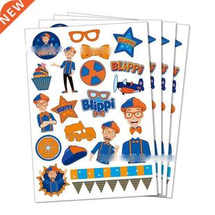 6pcs/set Blippi Stickers Blippi Birthday Party Decoration B