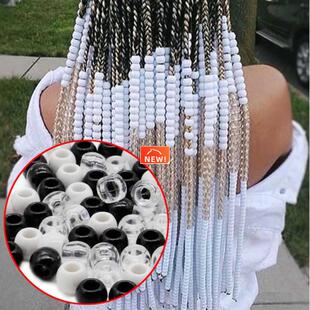 100pcs/lot Black and White Color Dreadlocks Hair Ring Hair B
