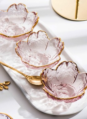 3pcs Nordic Tableware Gold Inlay Glass Sauce Bowl Japan