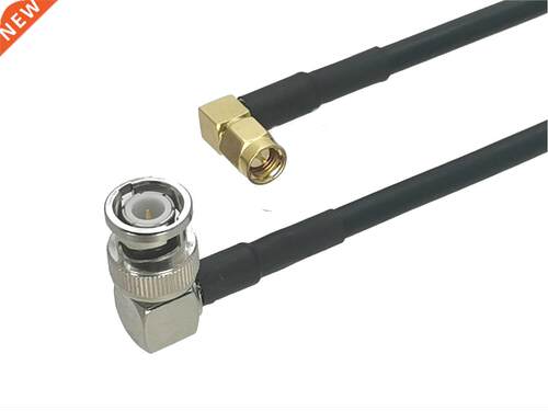 1Pcs RG58 BNC Male plug Right angle to SMA Male Plug Right a