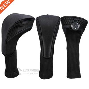 Black Golf Head Covers Driver 1 3 5 Fairway Woods Headcovers