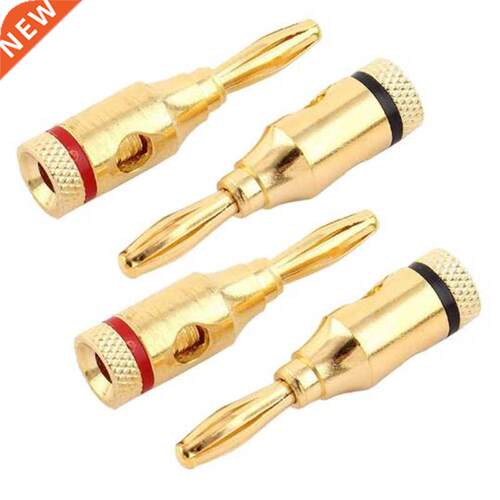 12pcs 24k Gold-Plated Musi Cable Wire Banana Plug Audio S