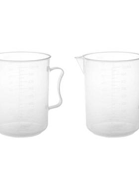 2X 1000Ml Transparent Graduated Beaker With Handle