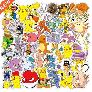 50pcs Pokemon Stickers Kawaii Pikachu Cartoons Anime GO Lap