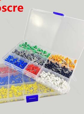 600pcs Mixed Copper Wire Crimp Tube Connector Spade Insulate