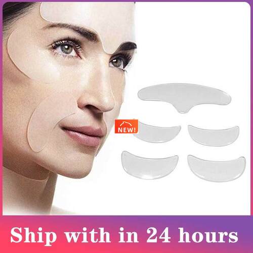 5pcs Silicone Anti Wrinkle Stickers Patch Eye Chin Forehead