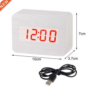 Clocks Digital Alarm Clock Desktop LED Table Wooden