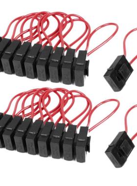 30A Wire In-line Fuse Holder Block Black Red for Car Boat Tr