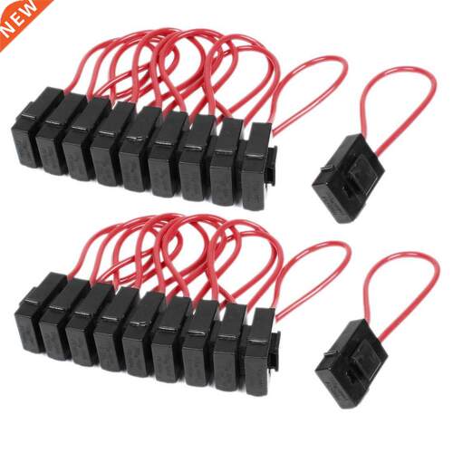30A Wire In-line Fuse Holder Block Black Red for Car Boat Tr