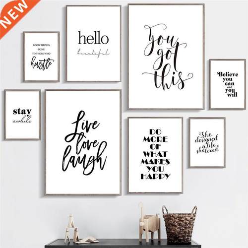 Live Love Laugh Inspiring Quotes Wall Art Canvas Painting Bl