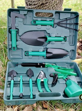 10 Pcs Garden Tool Set Shovel Rake Clippers Grass Shears Mul