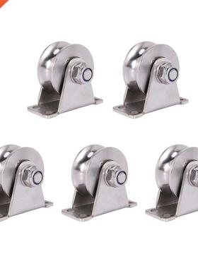 5 Pack U-Type Stanless Steel Pulley Block Mute Bearngs Gro