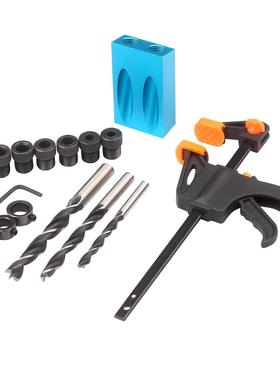 Hole Jig Kit 8mm 10mm 15 Degree Angle Drill Guide Woodwoork
