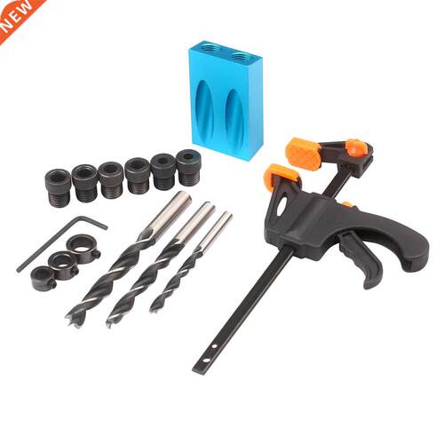 Hole Jig Kit 8mm 10mm 15 Degree Angle Drill Guide Woodwoork