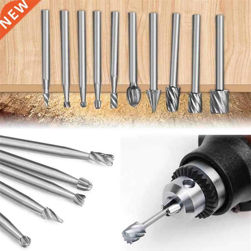 10Pcs 3mm HSS Routing Router Drill Bits Set 适用于 Dremel Ca