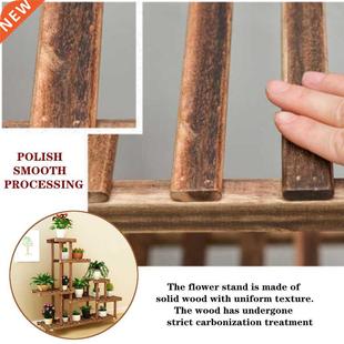 5 Tiers Wooden Flower Rack 97x25x98cm Plant Stand Bonsai Dis