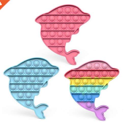 Dolphins Shape Bubble Sensory Fidget Autism Relief Stress Ad