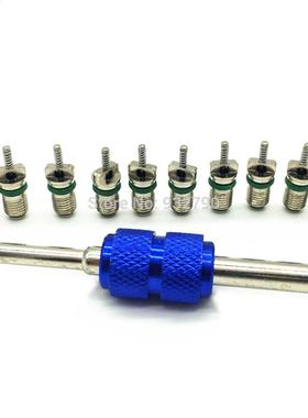 10 AC A/C Valve Cores With Valves Core Remover Tool Valve Ke