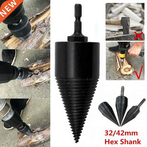 Home Hex Shank Carbon Steel Firewood Drill Bit Screw Splitti