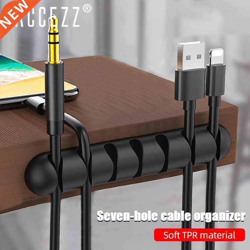 3pcs SB Cable Organizer Silicone Wire Winder Earphone Holder