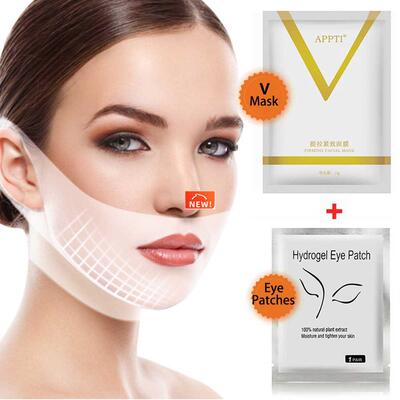 V Line Face Lifting Mask with Eye Patches for Double Chin