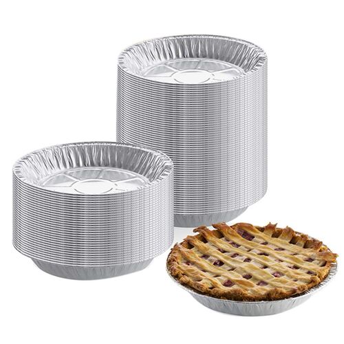 50Pcs Disposable Round Aluminum Foil BBQ Food Tray