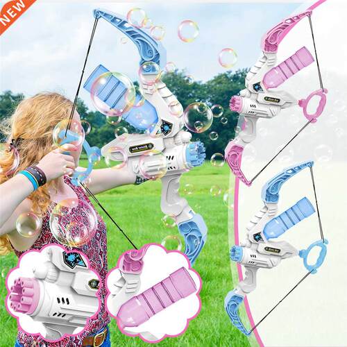 Electric Bubble Gun 2 in 1 Automatic Bubble Bow and Arrow La