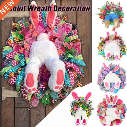 Colorful Easter Rit Garlands Door Wreath Wall Oranments B