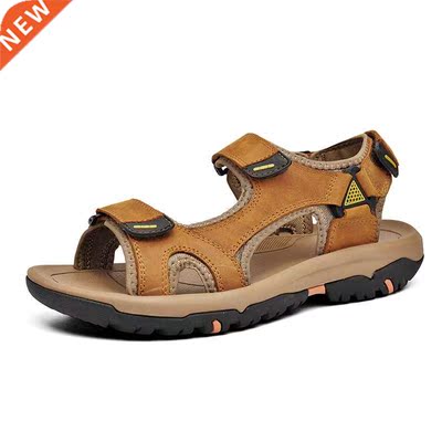Jumpmore Men Outdoor Sandals Summer Couples Leather Shoes Si