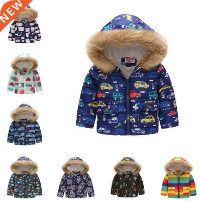 Winter Girls Hooded Jackets Children Thicken Warm Outerwear