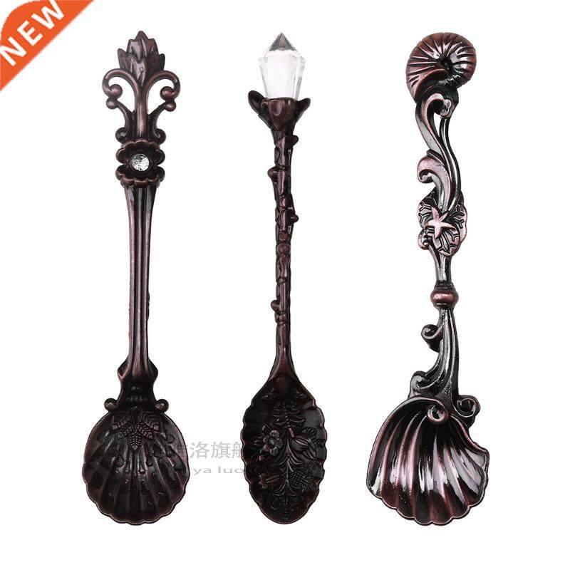 3pcs Mini Coffee Spoon Kitchen Dining Bar Vintage Royal Styl