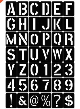 42 Pieces Letter Number Stencil Set Plastic Alphabet Paintin