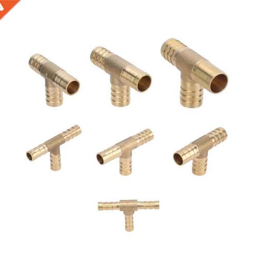T-Shape Brass Barbed Hose Fitting Tee 6/8/10/12/14/16/19mm H