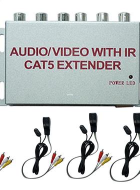 4-port AV extender Splitter IR amplifier composite AV RCA 1X