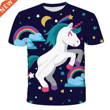 cute Unicorn T-Shirts Girls Clothes Boys Children 3D T-Shirt