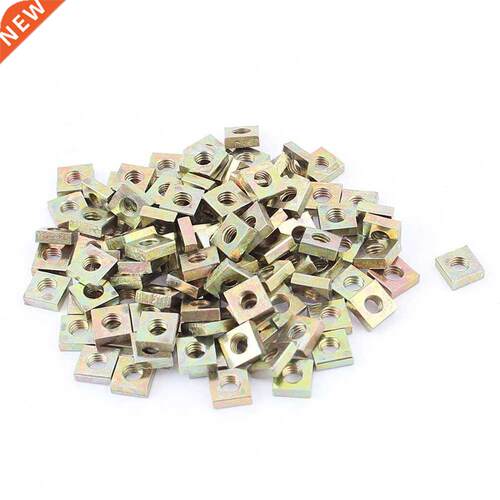 M3x5.5x2mm Zinc Plated Square Nuts Bronze Tone 100pcs