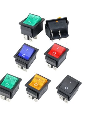 5pcs Latching Rocker Switch Power Switch I/O 4 Pins With Lig