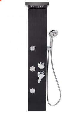 Stainless Steel Black Shower Panel Set Bathroom Showering Ki