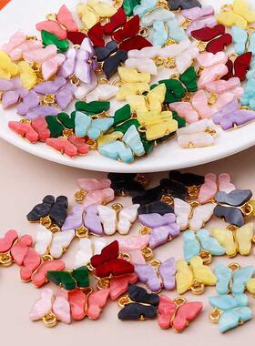 10pcs 13x13mm 9 Color Resin Animal Butterfly Charms for Jewe