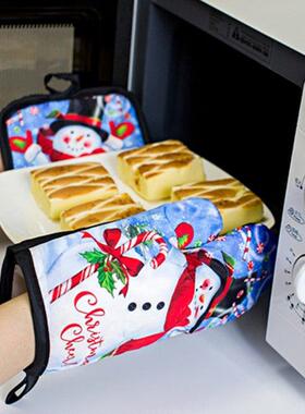 Oven Glove Merry Christmas Heat Insulation Pad Kitchen Bakin