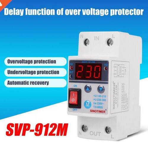 220V 40A SVP-912M Adjust Reconnect Over and Under Voltage Pr