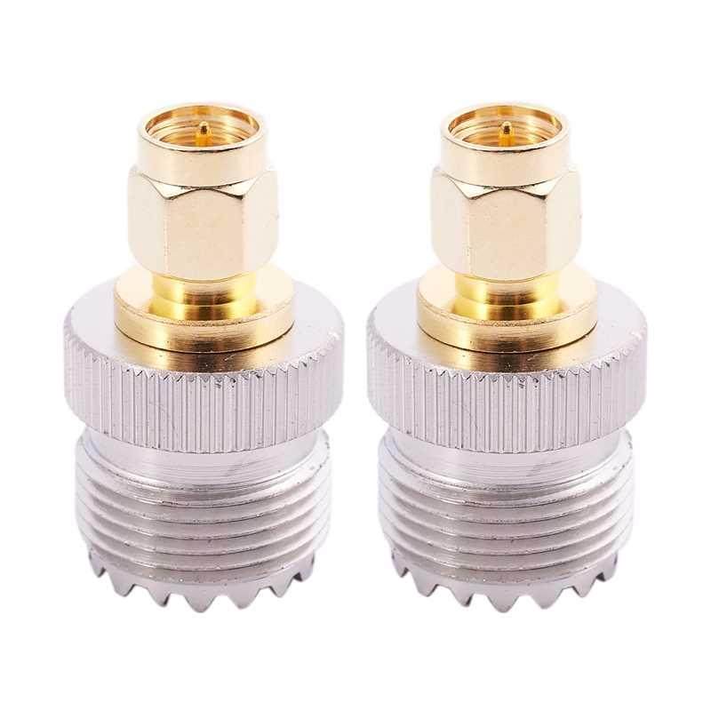 2x SMA Male to UHF Female SO239 SO-239 Jumper Plug RF Adapte