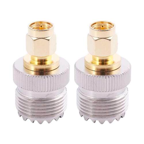 2x SMA Male to UHF Female SO239 SO-239 Jumper Plug RF Adapte