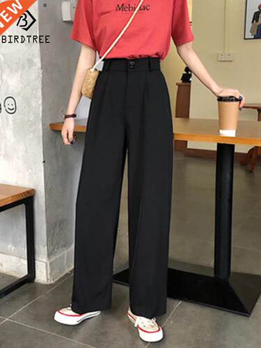 Women Wide Leg Pants 2022 Summer Thin Fabric Classic High Wa