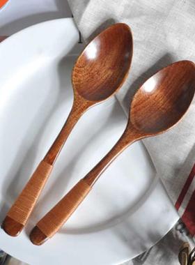 2pcs Wooden Spoon Bamboo Kitchen Cooking Utensil Tool Coffee
