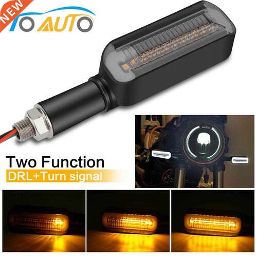 1pcs Motorcycle LED Turn Signal DRL Lights Flowing Water Bli