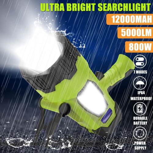 800W 12000mA Super Bright LED Waterproof Rechargeable Double