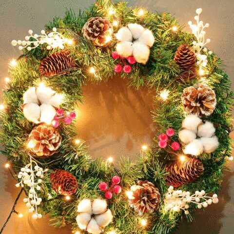 Christms Wreth Nut Cotton Door Decortion