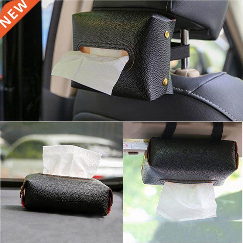 Hanging Armrest Leather Car Tissue Box Holder Auto Interior