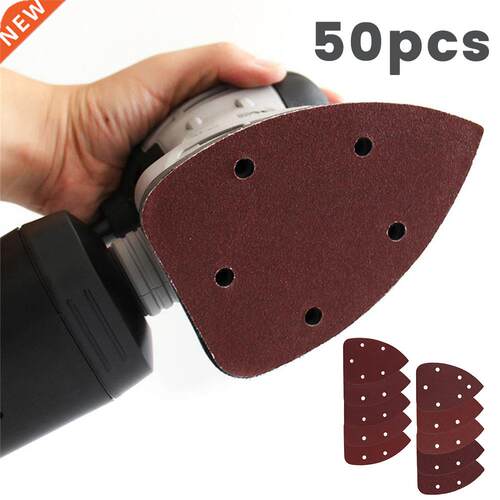 50pcs Self-adhesive Sandpaper Triangle 5 holes Delta SanderH